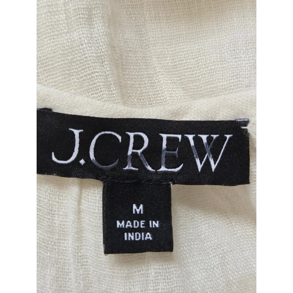 J. Crew Hampton Linen Blend Tunic Top Peasant Womens M Ivory NWT $98 CS390